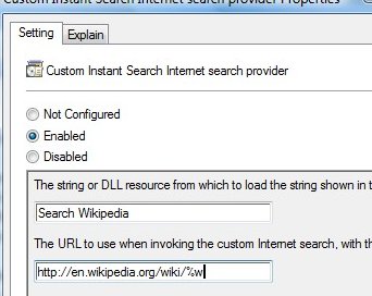 Организуйте поиск по Wikipedia из меню Пуск Windows Vista