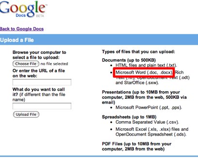 Как просмотреть .docx документы Office 2007? В Google Docs!