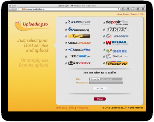 Как загрузить файл сразу на несколько фаловых хотингов: Rapidshare, Depositfiles, MegaUpload, …