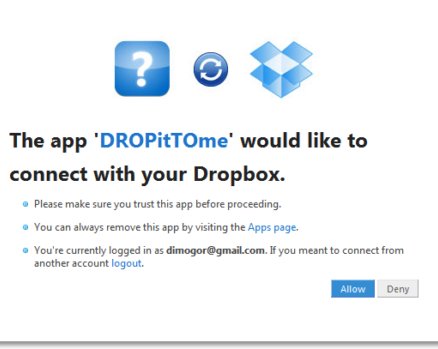 DropItToMe - сервис для загрузки файлов в Dropbox